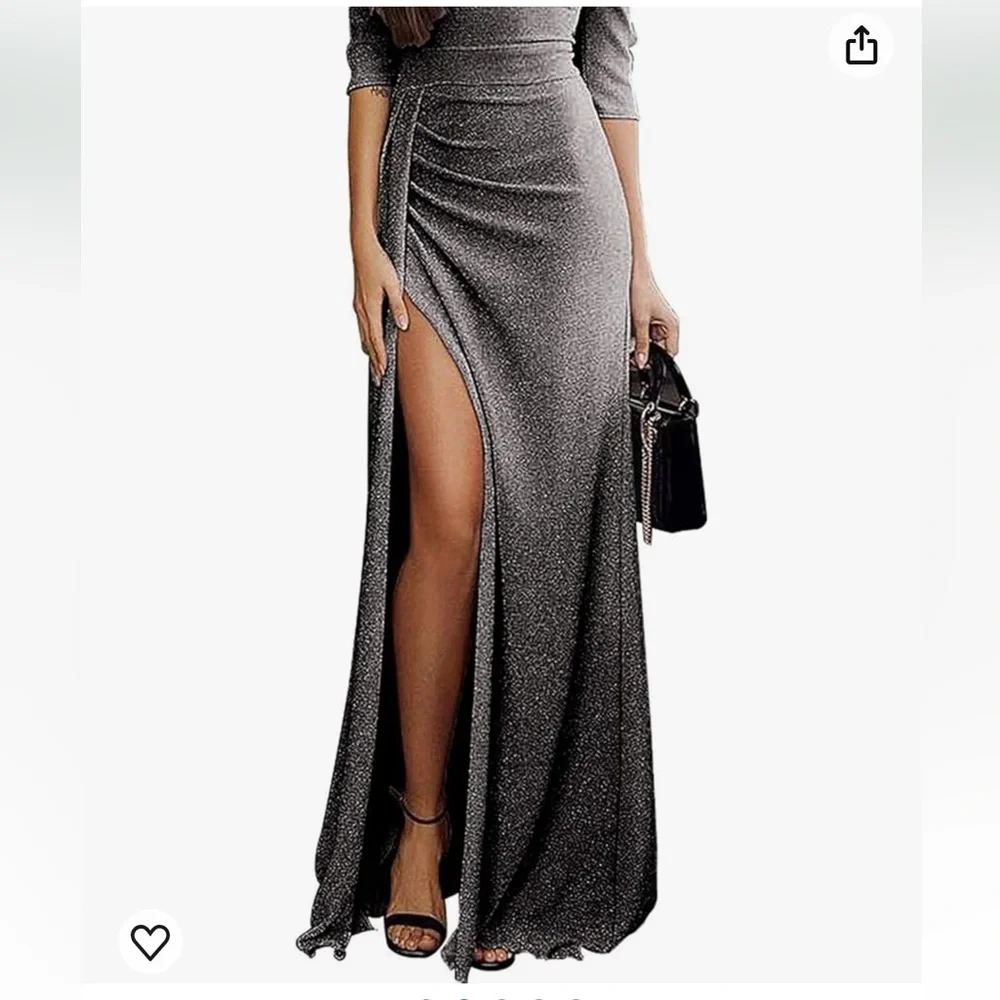 Gray maxi Occassion Dress - Picture 14 of 15